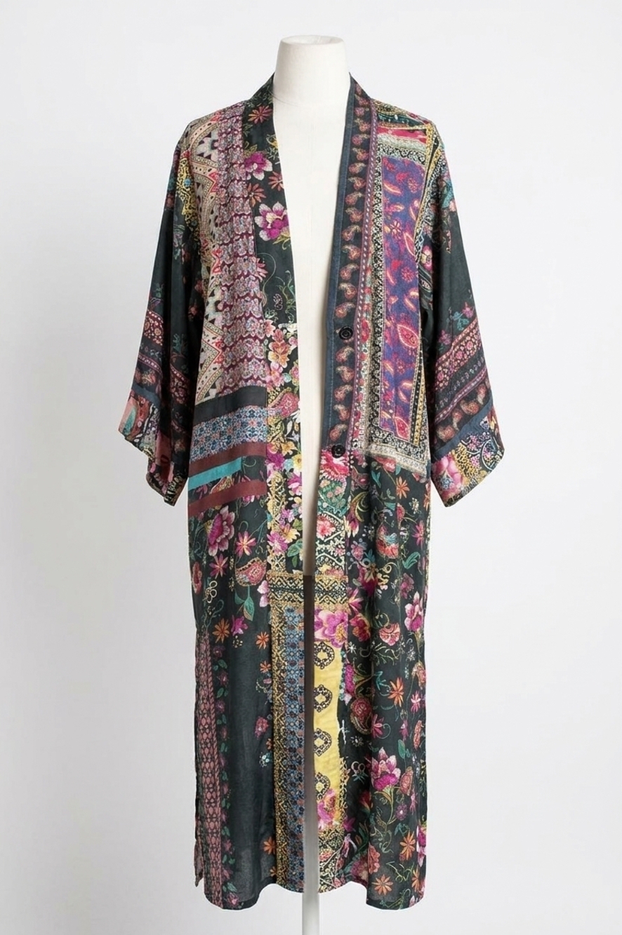 NEW JOHNNY WAS janice gabrielle kim reversible silk jacket in multi